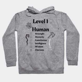 Level 1 Human Funny RPG Hoodie